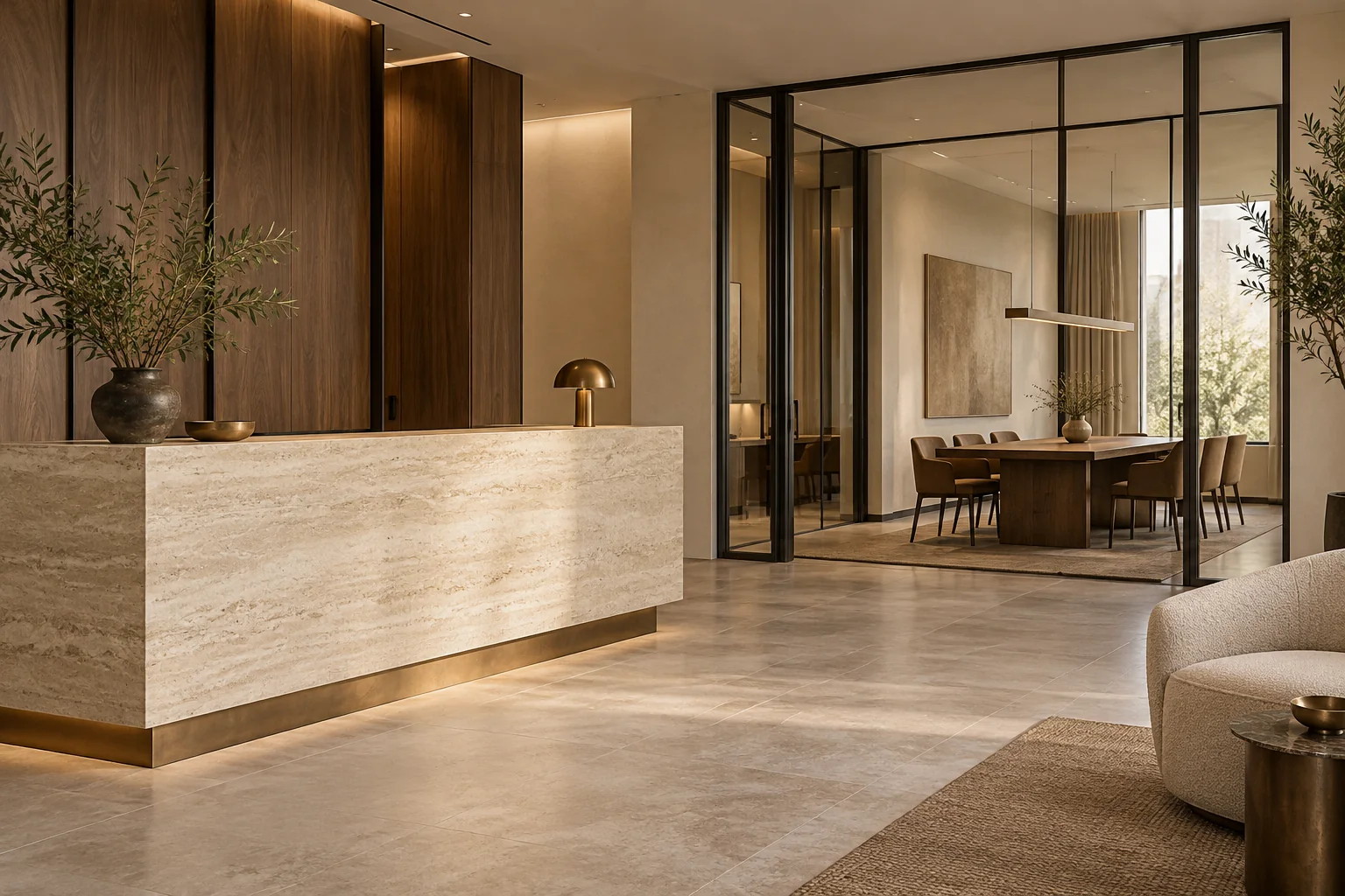 AI-generated commercial interiors concept